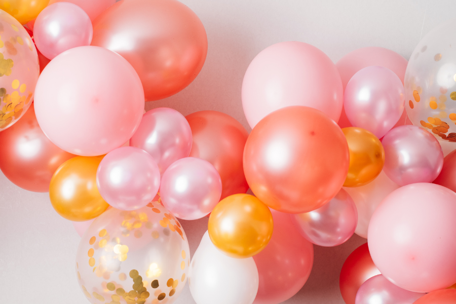 Orange balloon decor