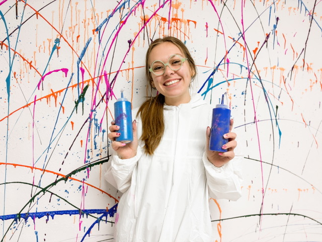 Splatter painting experience at Celebrate You Taylorsville NC